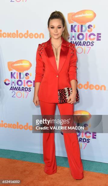 Actress Brec Bassinger arrives for the 30th Annual Nickelodeon Kids' Choice Awards, March 11 at the Galen Center on the University of Southern...