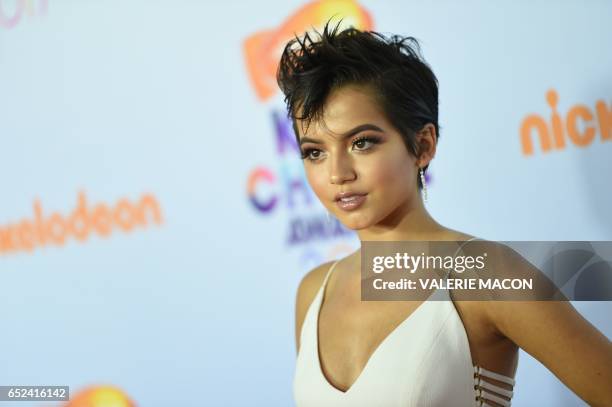 Actress Isabela Moner arrives for the 30th Annual Nickelodeon Kids' Choice Awards, March 11 at the Galen Center on the University of Southern...