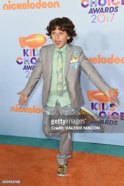 Actor August Maturo arrives for the 30th Annual Nickelodeon Kids' Choice Awards, March 11 at the Galen Center on the University of Southern...