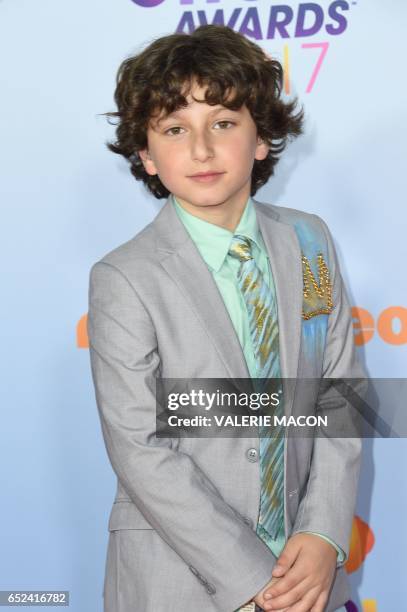 Actor August Maturo arrives for the 30th Annual Nickelodeon Kids' Choice Awards, March 11 at the Galen Center on the University of Southern...