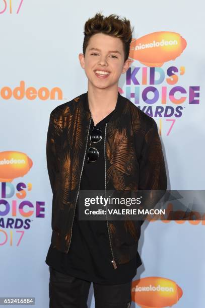 Singer Jacob Sartorius arrives for the 30th Annual Nickelodeon Kids' Choice Awards, March 11 at the Galen Center on the University of Southern...