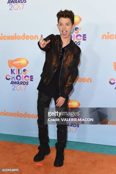 Singer Jacob Sartorius arrives for the 30th Annual Nickelodeon Kids' Choice Awards, March 11 at the Galen Center on the University of Southern...
