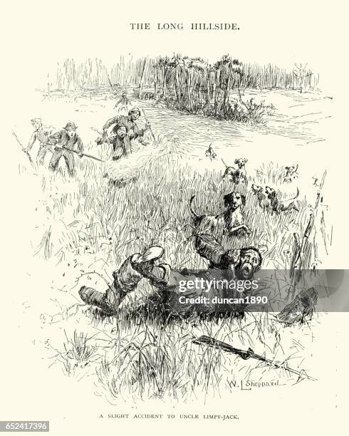 african american man caught poaching hare in the southern usa - runaway stock illustrations