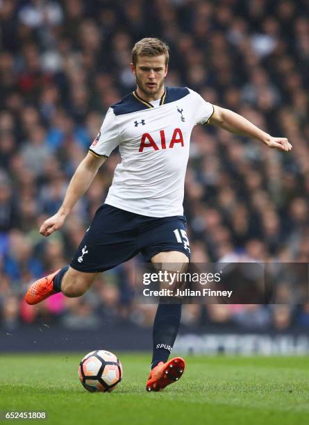 Eric Dier of Tottenham Hotspur in action during The Emirates FA Cup Quarter-Final match between Tottenham Hotspur and Millwall at White Hart Lane on...