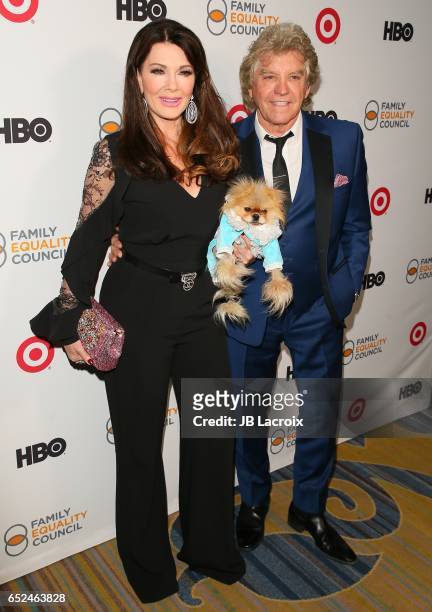 Lisa Vanderpump, Giggy the Pom and Ken Todd attend the Family Equality Council's Annual Impact Awards on March 11, 2017 in Beverly Hills, California.