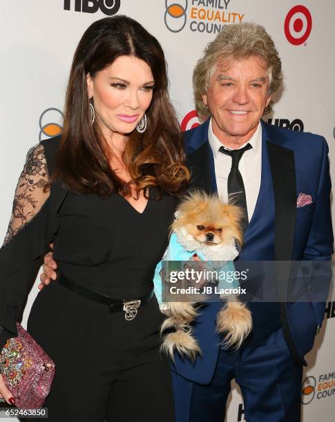 Lisa Vanderpump, Giggy the Pom and Ken Todd attend the Family Equality Council's Annual Impact Awards on March 11, 2017 in Beverly Hills, California.