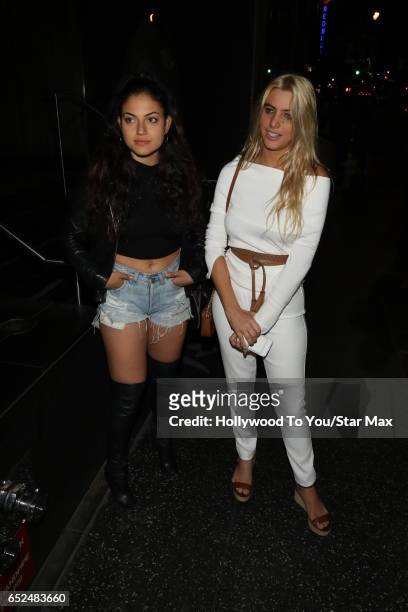 Inanna Sarkis and Lele Pons are seen on March 11, 2017 in Los Angeles, CA.