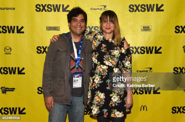 Writer/director Karen Skloss and Mike Saenz attend the premiere of "The Honor Farm" during 2017 SXSW Conference and Festivals at Stateside Theater on...