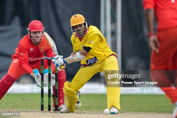 Thilakaratna Dilshan of City Kaitak bats during the Hong Kong T20 Blitz match between HKI United and City Kaitak at Tin Kwong Road Recreation Ground...