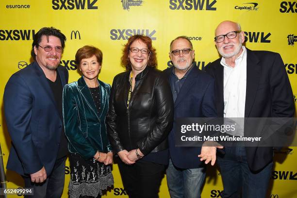 Puppeteers Bill Baretta, Fran Brill, SXSW Film Festival Director Janet Pierson, puppeteer Dave Goelz, and director/producer/puppeteer Frank Oz attend...