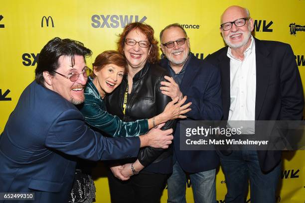 Puppeteers Bill Baretta, Fran Brill, SXSW Film Festival Director Janet Pierson, puppeteer Dave Goelz, and director/producer/puppeteer Frank Oz attend...