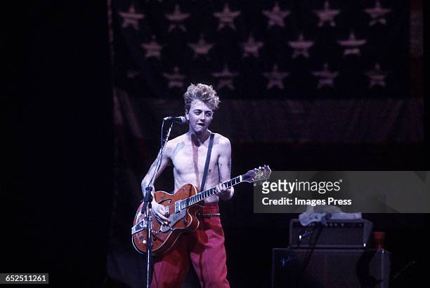 Brian Setzer of Stray Cats performing at the US Festival - partially financed by Steve Wozniak circa 1983 in Devore, California.