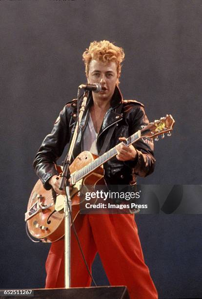 Brian Setzer of Stray Cats performing at the US Festival - partially financed by Steve Wozniak circa 1983 in Devore, California.