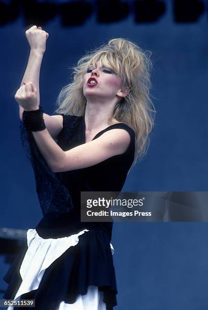 Terri Nunn of Berlin performing at the US Festival - partially financed by Steve Wozniak circa 1983 in Devore, California.