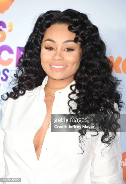 Model Blac Chyna arrives at the Nickelodeon's 2017 Kids' Choice Awards at USC Galen Center on March 11, 2017 in Los Angeles, California.