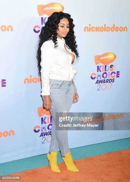 Model Blac Chyna arrives at the Nickelodeon's 2017 Kids' Choice Awards at USC Galen Center on March 11, 2017 in Los Angeles, California.