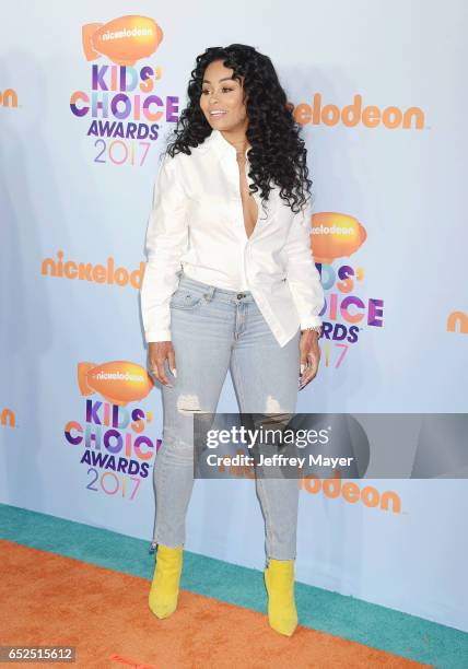 Model Blac Chyna arrives at the Nickelodeon's 2017 Kids' Choice Awards at USC Galen Center on March 11, 2017 in Los Angeles, California.