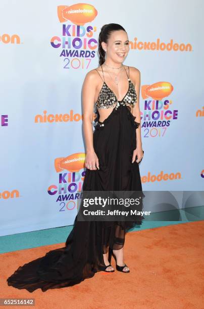 Singer/actress Bea Miller arrives at the Nickelodeon's 2017 Kids' Choice Awards at USC Galen Center on March 11, 2017 in Los Angeles, California.