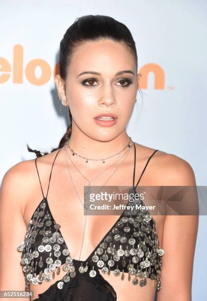 Singer/actress Bea Miller arrives at the Nickelodeon's 2017 Kids' Choice Awards at USC Galen Center on March 11, 2017 in Los Angeles, California.