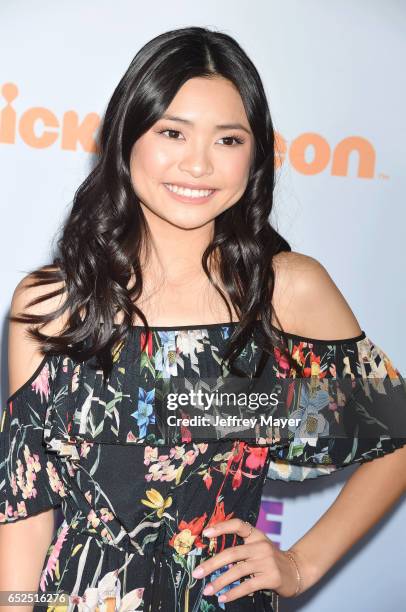 Actress Ashley Liao arrives at the Nickelodeon's 2017 Kids' Choice Awards at USC Galen Center on March 11, 2017 in Los Angeles, California.