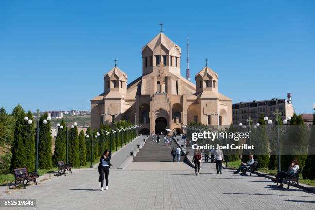 saint gregory the illuminator cathedral in yerevan, armenia - armenian church stock pictures, royalty-free photos & images