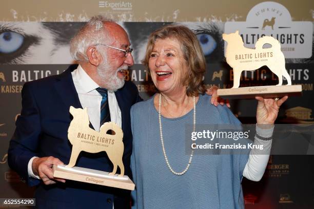 German actor and comedian Dieter Hallervorden and german actress Jutta Speidel attend the 'Baltic Lights' charity event on March 11, 2017 in...