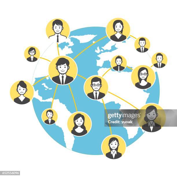 global social network - community program stock illustrations