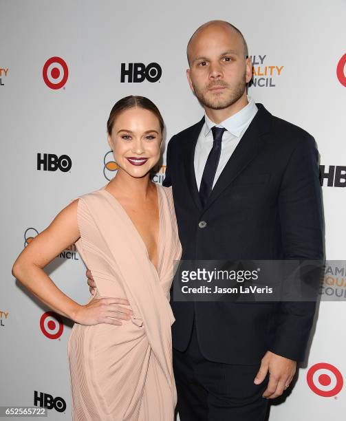 Actress Becca Tobin and husband Zach Martin attend Family Equality Council's annual Impact Awards at the Beverly Wilshire Four Seasons Hotel on March...