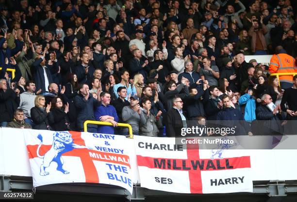 Millwall Fans during the The Emirates FA Cup - Sixth Round match between Tottenham Hotspur and Millwall at White Hart Lane, London, England on 12...