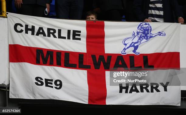 Millwall's Flag during the The Emirates FA Cup - Sixth Round match between Tottenham Hotspur and Millwall at White Hart Lane, London, England on 12...