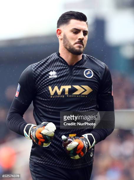 Millwall's Tom King during the The Emirates FA Cup - Sixth Round match between Tottenham Hotspur and Millwall at White Hart Lane, London, England on...