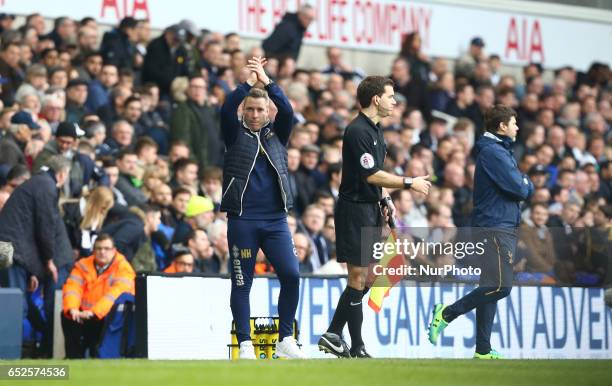 Millwall manager Neil Harris during the The Emirates FA Cup - Sixth Round match between Tottenham Hotspur and Millwall at White Hart Lane, London,...
