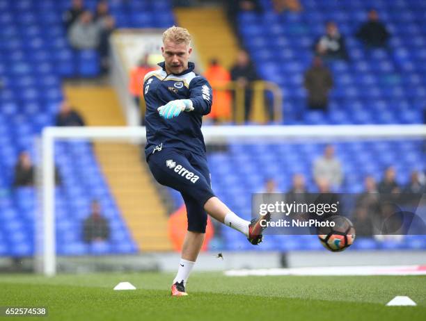 Millwall's Harry Girling during the The Emirates FA Cup - Sixth Round match between Tottenham Hotspur and Millwall at White Hart Lane, London,...