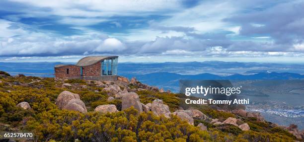 hobart top view from mt wellington, tasmania - hobart tasmania stock pictures, royalty-free photos & images