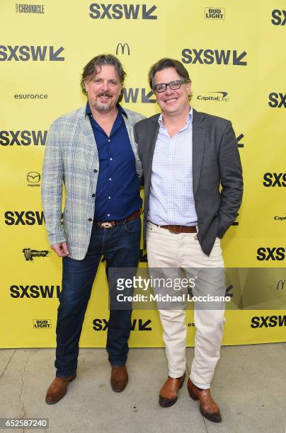 Co-Directors Alex Smith and Andrew J. Smith attend the "Walking Out" premiere during 2017 SXSW Conference and Festivals at the ZACH Theatre on March...