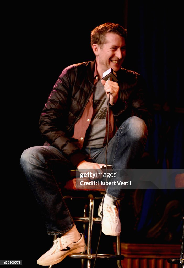 Scott Allen Rinker Actor Actor Scott Aukerman performs onstage at Comedy Bang Bang during the ...