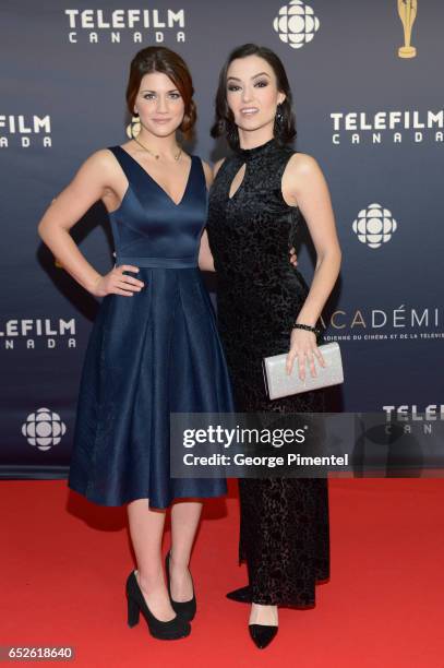 Elise Bauman and Natasha Negovanlis attend 2017 Canadian Screen Awards at Sony Centre For Performing Arts on March 12, 2017 in Toronto, Canada.