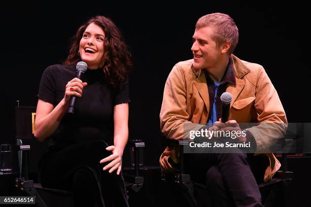 Samantha Colley and Johnny Flynn speak onstage at the Genius Panel at the "Nat Geo Further Base Camp" during day 3 of SXSW 2017 on March 12, 2017 in...