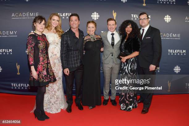 Arwen Humpreys, Helene Joy, Yannick Bisson, Chantal Craig, Lachlan Murdoch, Julie Nesrallah, Kristian Bruun attend 2017 Canadian Screen Awards at...