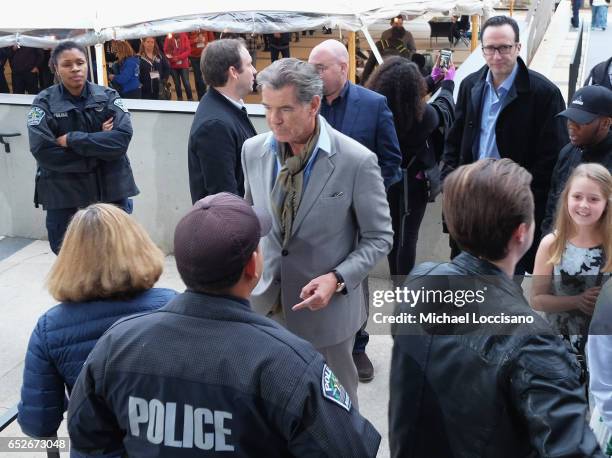 Actor Pierce Brosnan shows up to the "The Son" premiere during 2017 SXSW Conference and Festivals at the ZACH Theatre on March 12, 2017 in Austin,...