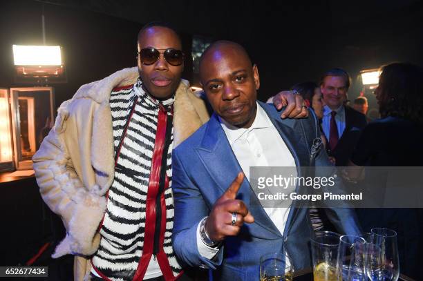 Kardinal Offishall and Dave Chappelle at the 2017 Canadian Screen Awards at Sony Centre For Performing Arts on March 12, 2017 in Toronto, Canada.