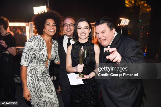 Arisa Cox, Martin Katz, Natasha Negovanlis and Sean Cullen 2017 Canadian Screen Awards at Sony Centre For Performing Arts on March 12, 2017 in...