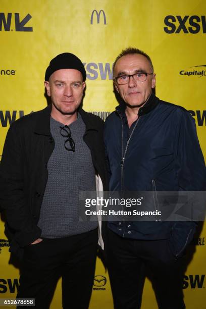 Actor Ewan McGregor and director Danny Boyle attend the premiere of "Trainspotting 2" during 2017 SXSW Conference and Festivals at Alamo Ritz on...