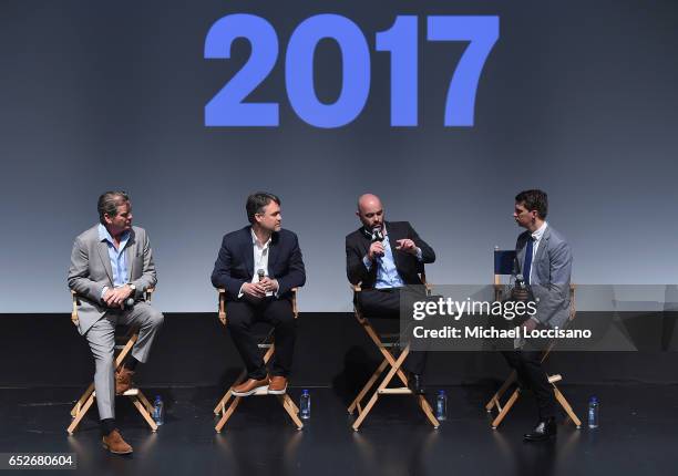 Actor Pierce Brosnan, Executive Producer Kevin Murphy, Co-Creator/Executive Producer Philipp Meyer, and Executive Vice President and Editor in Chief...