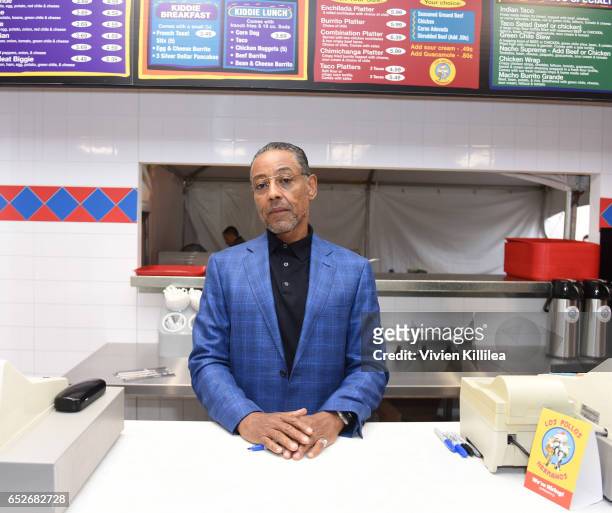 Actor Giancarlo Esposito attends AMC's Better Call Saul Los Pollos Hermanos Pop-Up shop with Bob Odenkirk and Giancarlo Esposito on March 12, 2017 in...