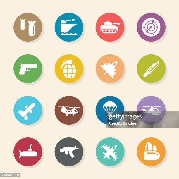 ilustrações de stock, clip art, desenhos animados e ícones de military icons - color circle series - marine icon