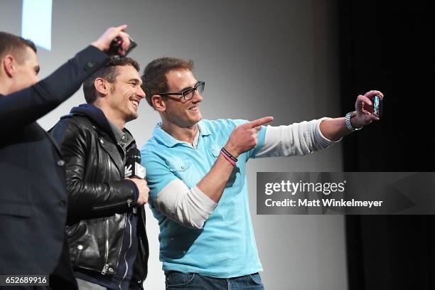 Actor/director James Franco speaks onstage during the "The Disaster Artist" premiere 2017 SXSW Conference and Festivals on March 12, 2017 in Austin,...