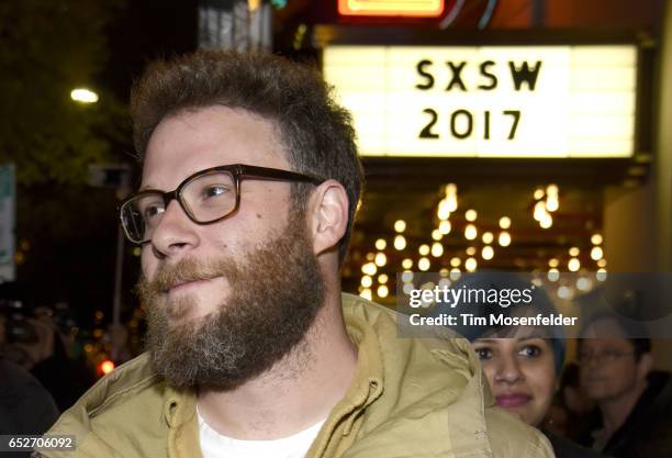 Seth Rogen attends the premiere of "The Disaster Artist" during the 2017 SXSW Conference And Festivals at the Paramount Theater on March 12, 2017 in...