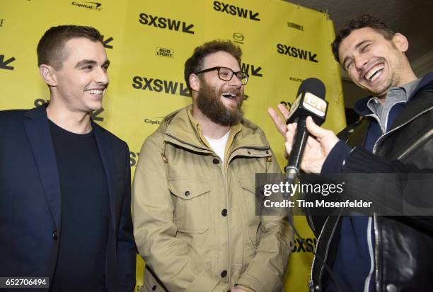 Dave Franco, Seth Rogen, James Franco attend the premiere of "The Disaster Artist" during the 2017 SXSW Conference And Festivals at the Paramount...