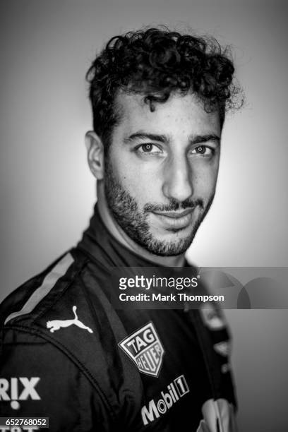 Daniel Ricciardo of Australia and Red Bull Racing poses for a portrait during the final day of Formula One winter testing at Circuit de Catalunya on...